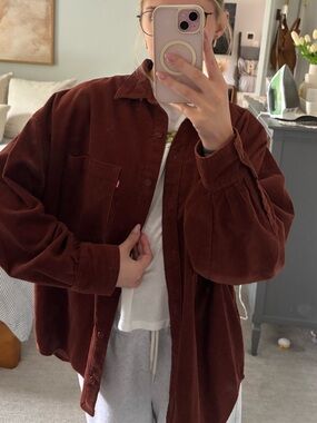 Levi's Women's Corduroy Shacket in Deep Rust Brown